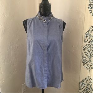 English Laundry top, beautiful stones colar, M